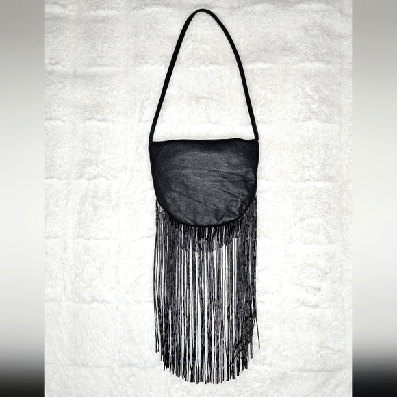 ARMANI EXCHANGE Genuine Leather Beaded Fringe Bag - Picture 9 of 10